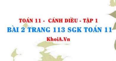 Bài 2 trang 113 SGK Toán 11 tập 1 Cánh Diều